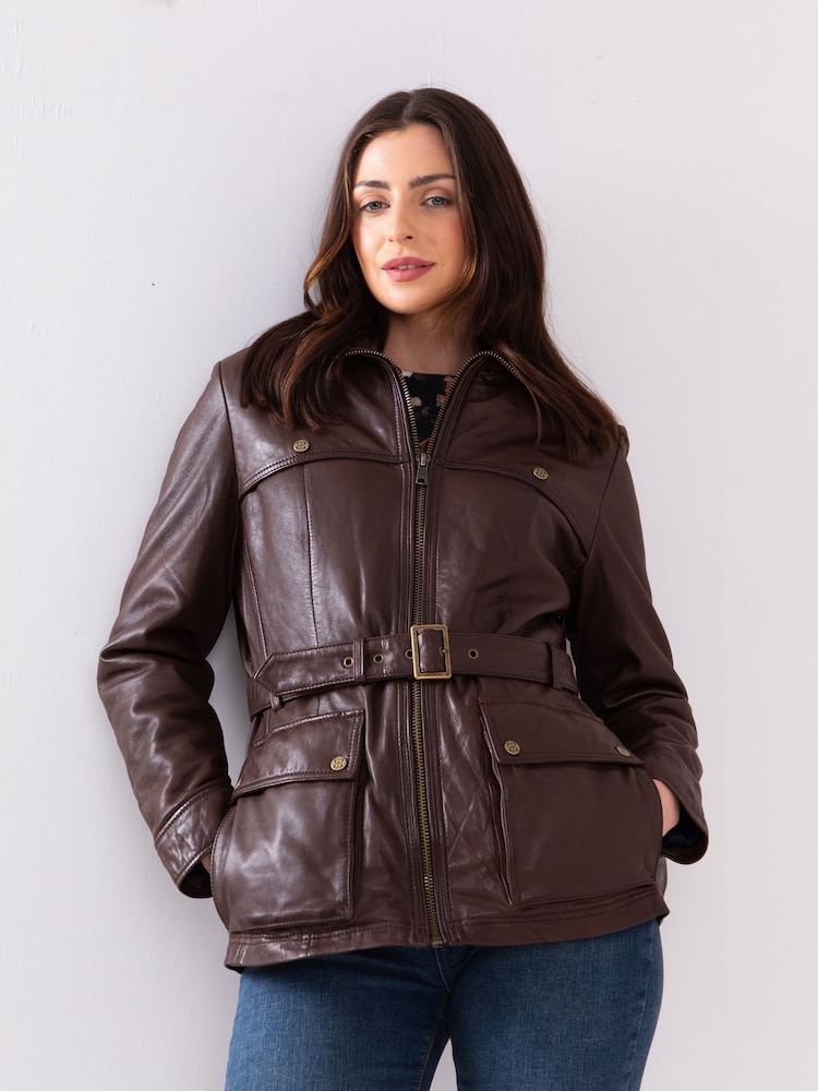 Lakeland Leather Brown Temple Belted COATS - Image 2 of 8