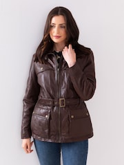 Lakeland Leather Brown Temple Belted COATS - Image 6 of 8