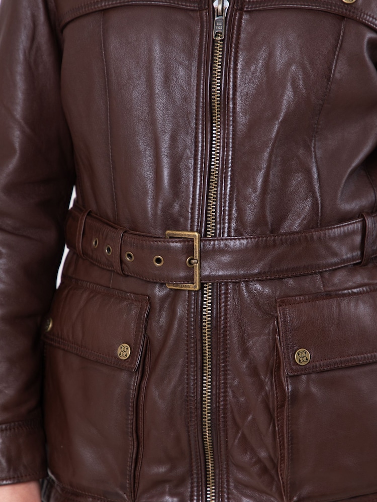 Lakeland Leather Brown Temple Belted COATS - Image 8 of 8