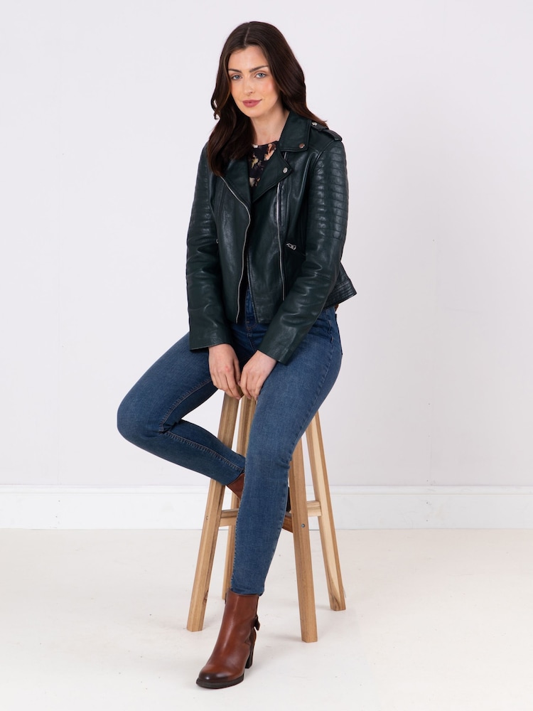 Grün - Lakeland Leather Esthwaite Klassische Bikerjacke aus Leder - Bild 2 von 8 Grün - Lakeland Leather Esthwaite Klassische Bikerjacke aus Leder - Bild 2 von 8
