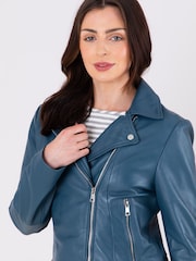 Lakeland Leather Blue Thornhill Leather Biker Jacket - Image 1 of 8