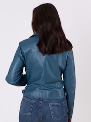 Lakeland Leather Blue Thornhill Leather Biker Jacket - Image 2 of 8