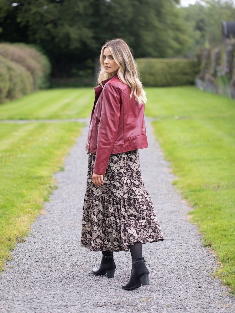 Lakeland Leather Red Wetherlam Leather Biker Jacket - Image 1 of 7