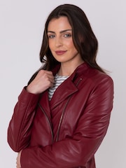 Lakeland Leather Red Wetherlam Leather Biker Jacket - Image 5 of 7