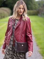Lakeland Leather Red Wetherlam Leather Biker Jacket - Image 7 of 7