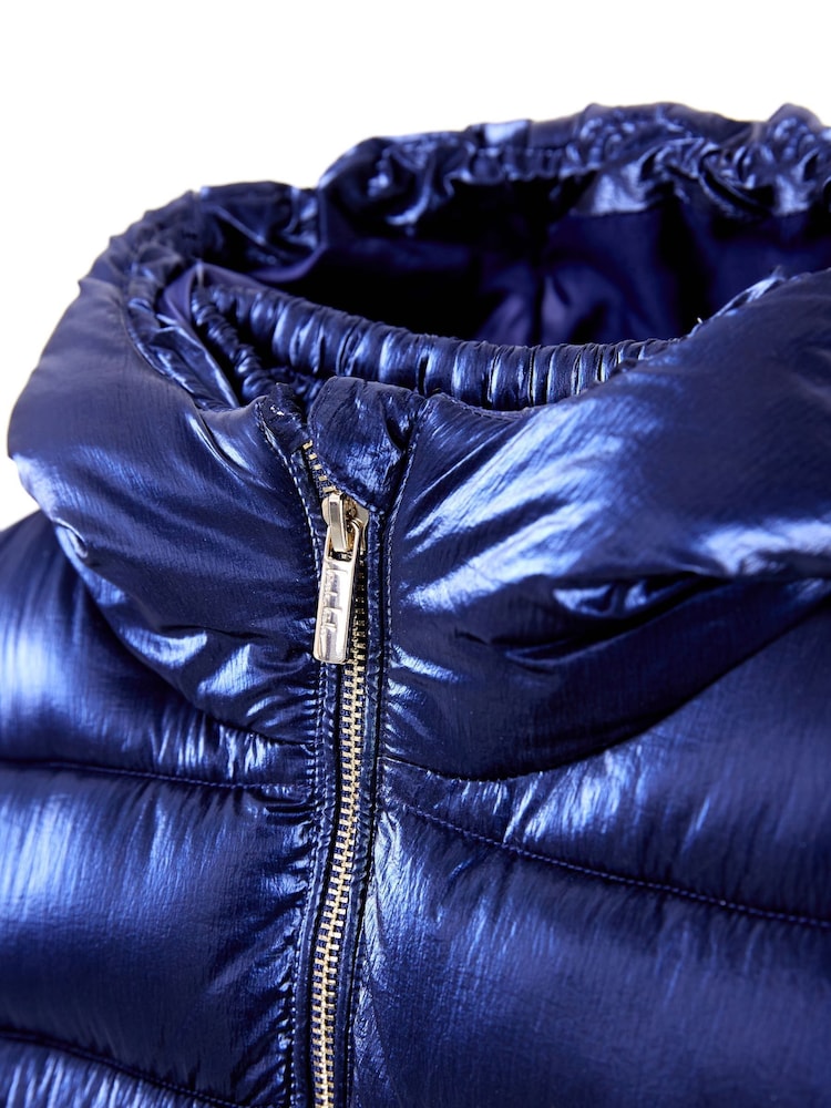 Nicole Miller Girls Blue Flrill Sleeves Puffer Jacket - Image 5 of 8