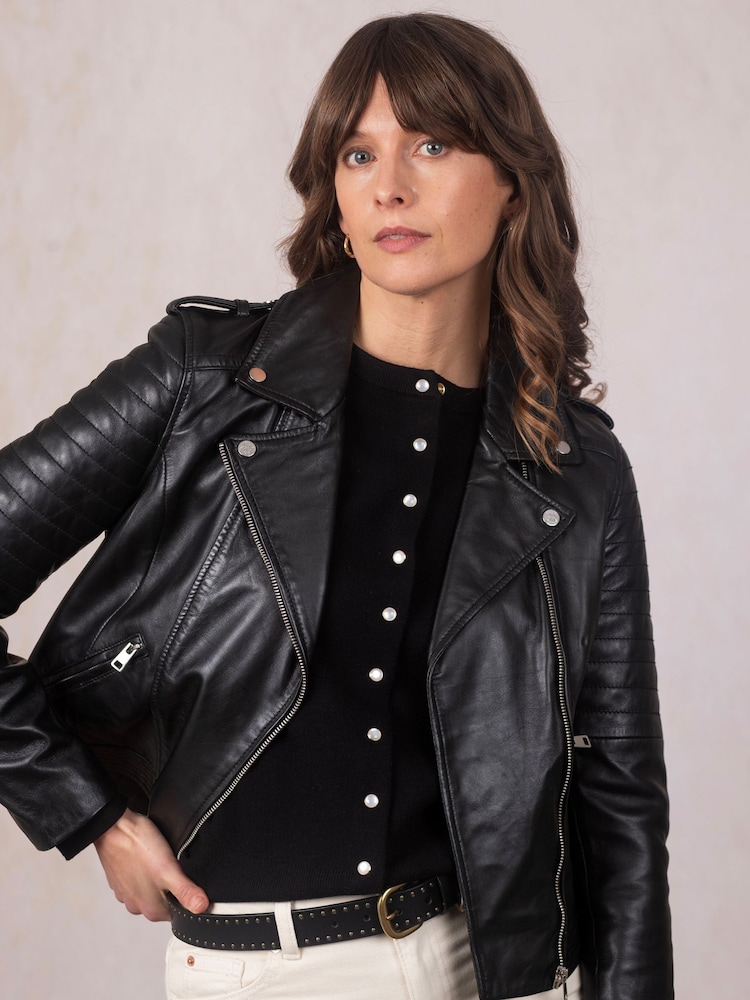 Lakeland Leather Black Esthwaite Classic Biker Jacket - Image 7 of 7 Lakeland Leather Black Esthwaite Classic Biker Jacket - Image 7 of 7