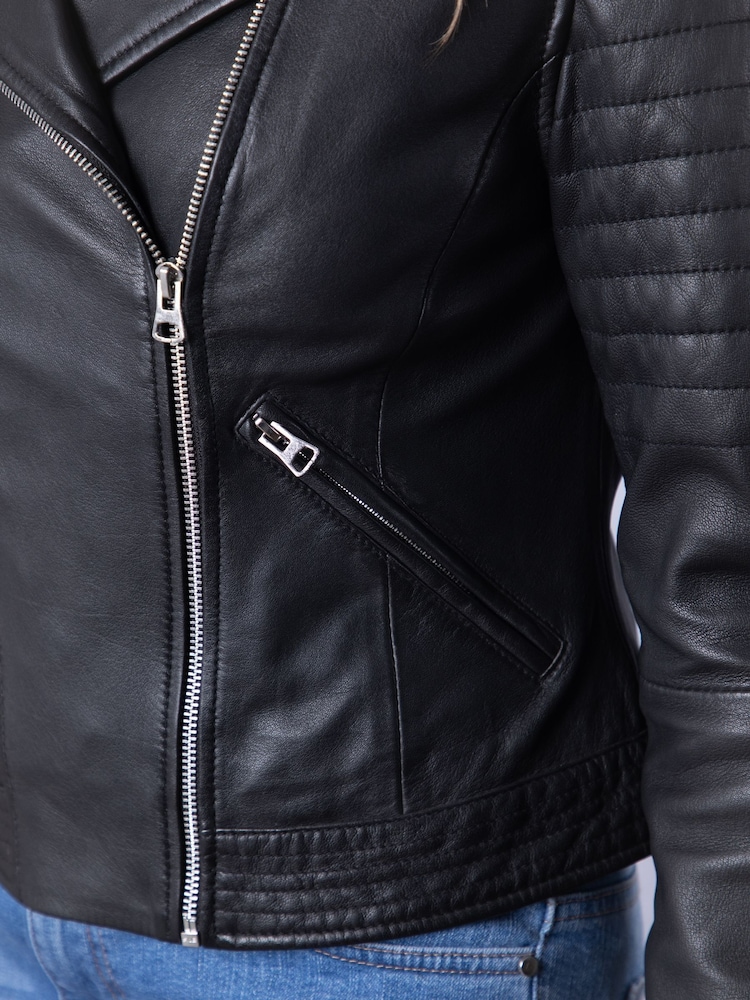 Lakeland Leather Black Esthwaite II Biker Jacket - Image 7 of 7