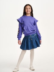 Nicole Miller Blue Chambray 100% Cotton Skirt - Image 1 of 8