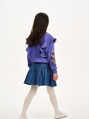 Nicole Miller Blue Chambray 100% Cotton Skirt - Image 2 of 8