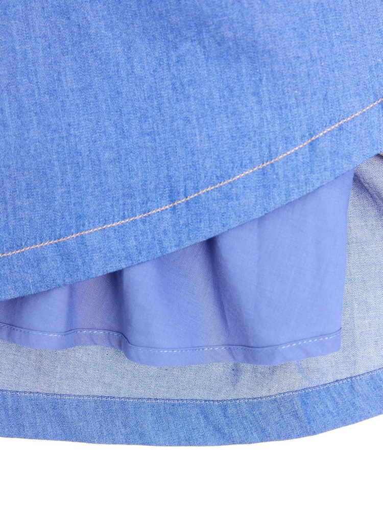 Nicole Miller Blue Chambray 100% Cotton Skirt - Image 8 of 8 Nicole Miller Blue Chambray 100% Cotton Skirt - Image 8 of 8