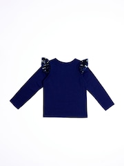 Nicole Miller Purple Sequins Long Sleeve 100% Cotton T-Shirt - Image 4 of 8