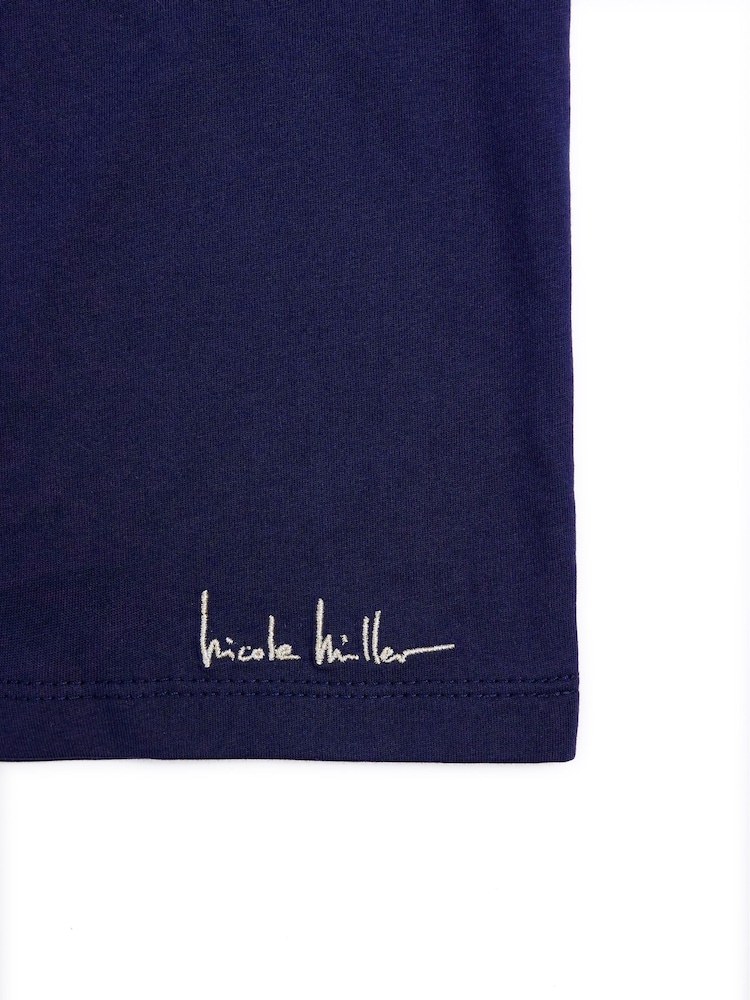 Nicole Miller Purple Sequins Long Sleeve 100% Cotton T-Shirt - Image 8 of 8