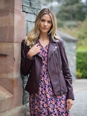 Lakeland Leather Red Thirlmere Leather Biker Jacket - Image 1 of 7