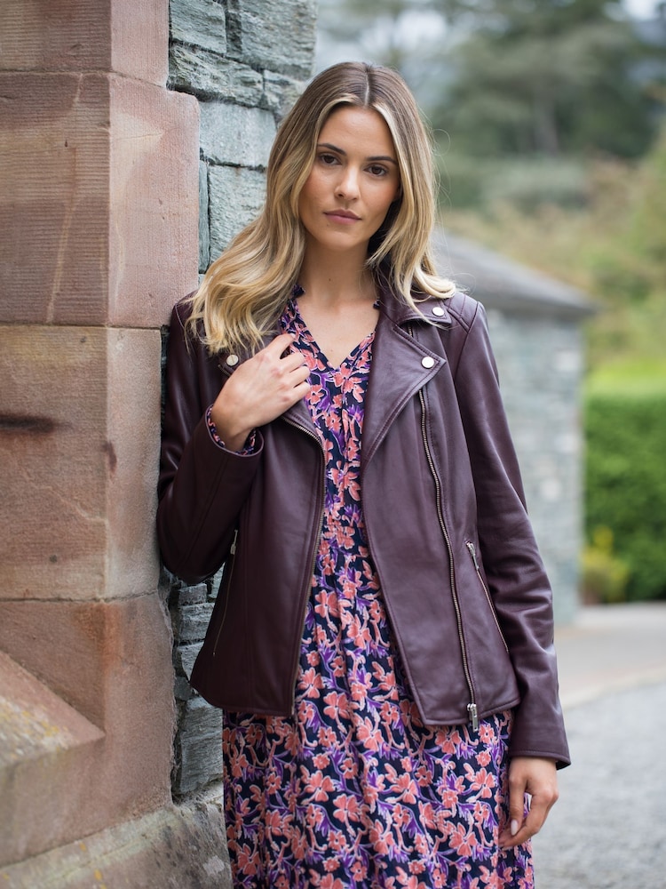 Lakeland Leather Red Thirlmere Leather Biker Jacket - Image 1 of 7
