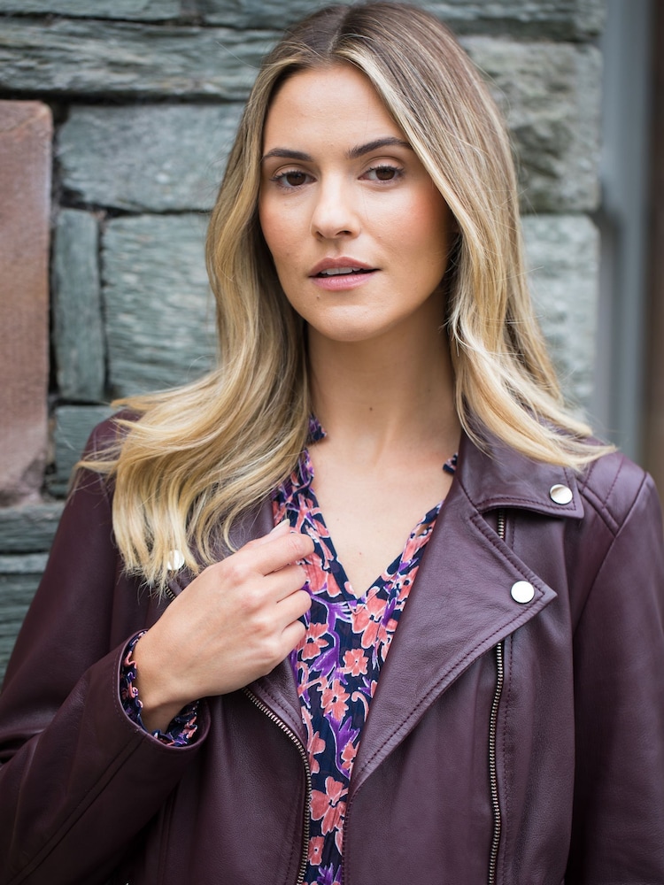 Lakeland Leather Red Thirlmere Leather Biker Jacket - Image 2 of 7