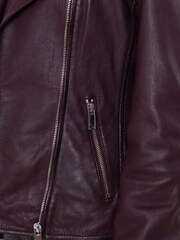 Lakeland Leather Red Thirlmere Leather Biker Jacket - Image 7 of 7