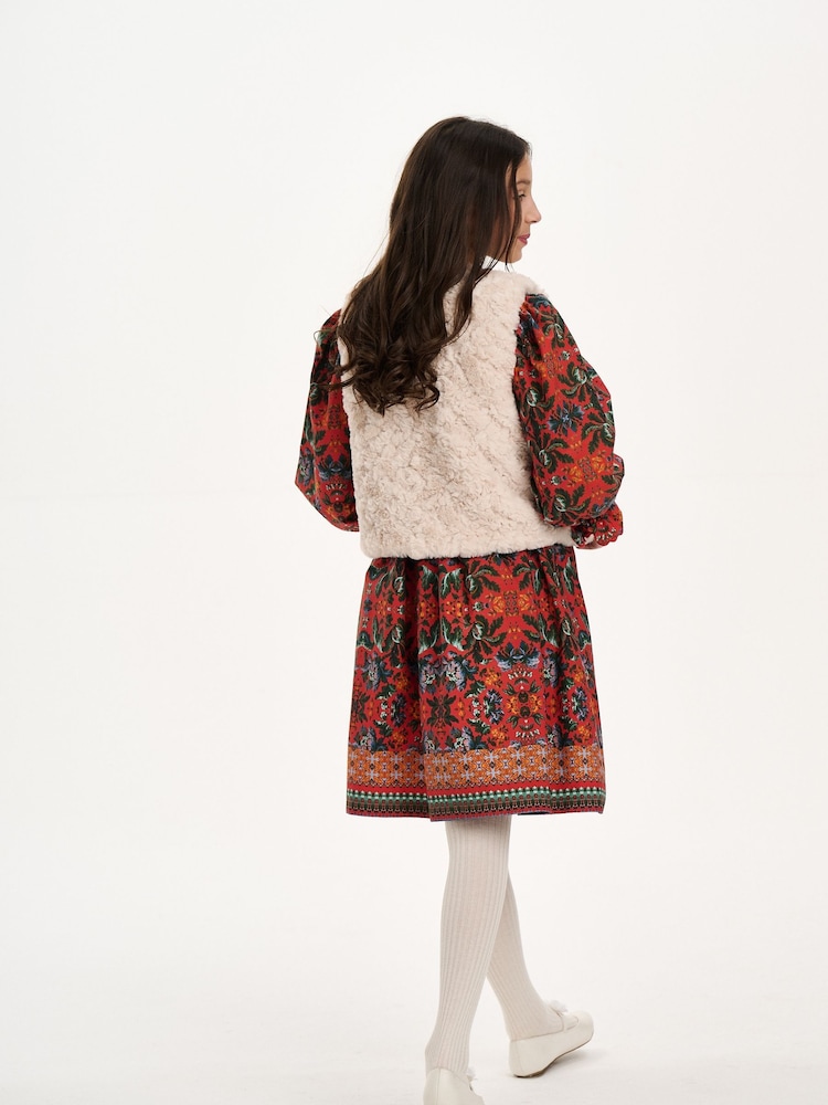 Nicole Miller Red Floral Print Cotton Dress - Image 2 of 8