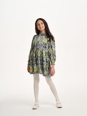 Nicole Miller Green Tiered Lace Trim Dress - Image 1 of 8