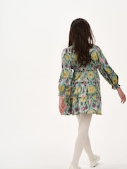 Nicole Miller Green Tiered Lace Trim Dress - Image 2 of 8