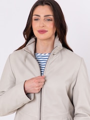 Lakeland Leather White Wetherhill Leather Jacket - Image 6 of 8