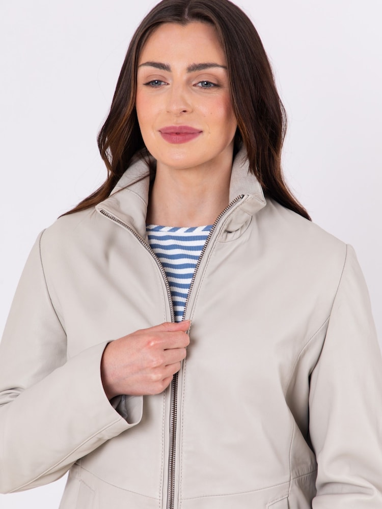 Lakeland Leather White Wetherhill Leather Jacket - Image 6 of 8