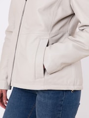 Lakeland Leather White Wetherhill Leather Jacket - Image 8 of 8