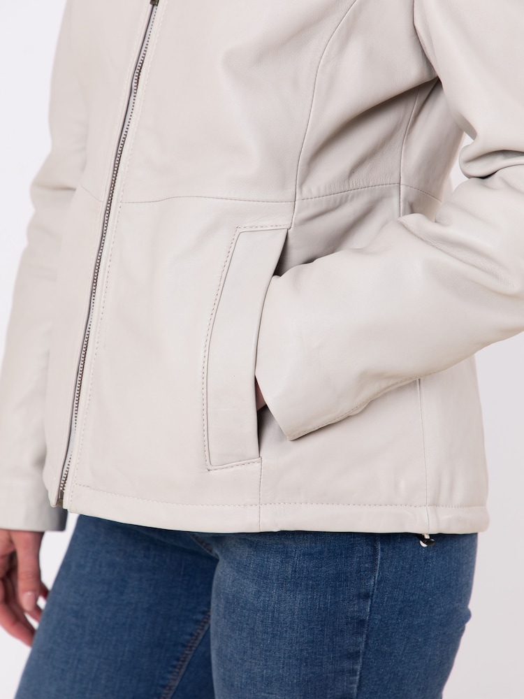 Lakeland Leather White Wetherhill Leather Jacket - Image 8 of 8