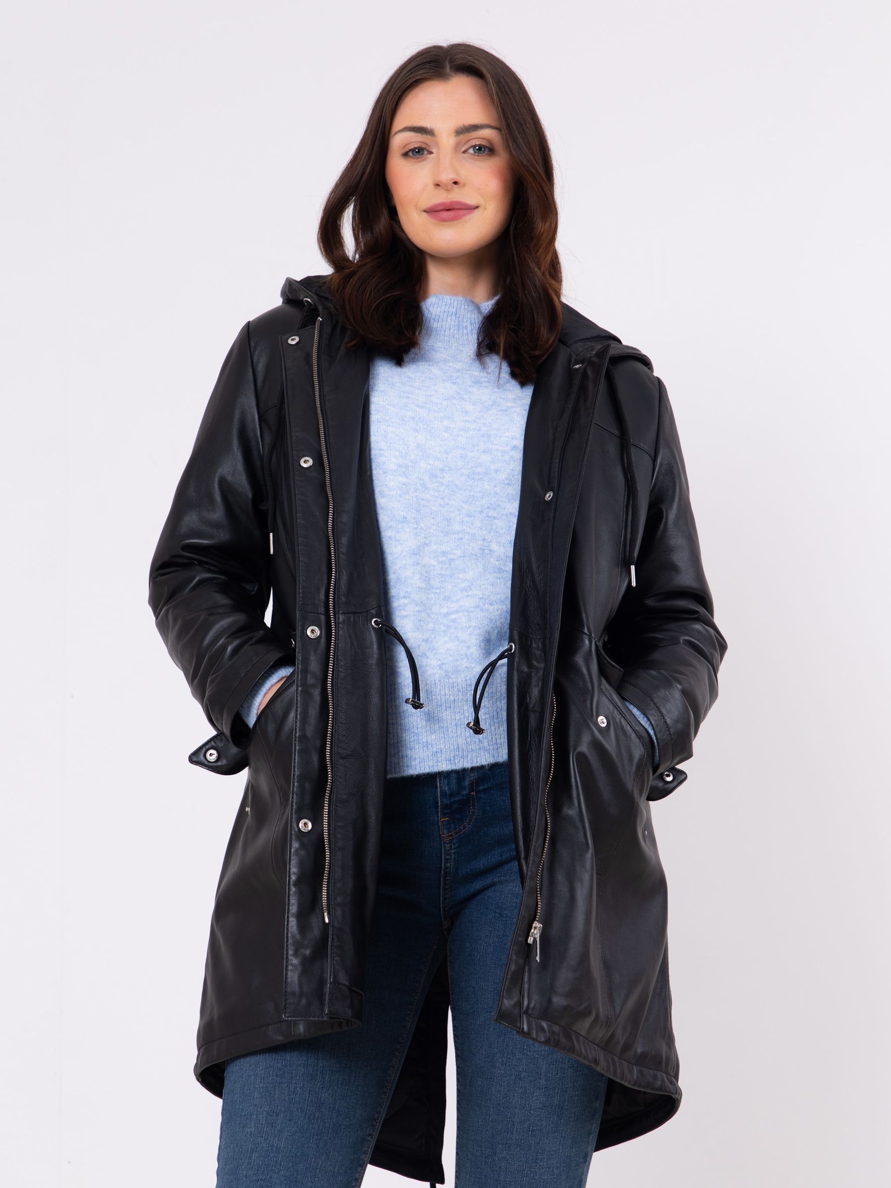 Buy Lakeland Leather Black Parkgate Hooded Parka Coat from Next USA