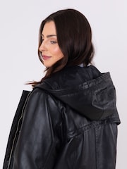 Lakeland Leather Black Parkgate Hooded Parka Coat - Image 5 of 8
