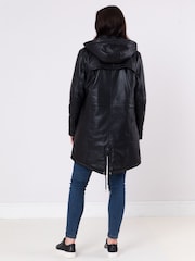 Lakeland Leather Black Parkgate Hooded Parka Coat - Image 7 of 8