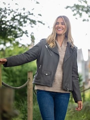 Lakeland Leather Grey Banks Biker Jacket - Image 1 of 6