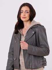 Lakeland Leather Grey Banks Biker Jacket - Image 2 of 6