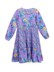 Nicole Miller Purple Printer Maxi Dress - Image 4 of 8