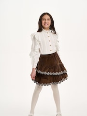 Nicole Miller Cream High Neck 100% Cotton Blouse - Изображение 1 из 7