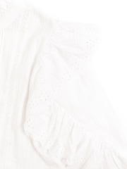 Nicole Miller Cream High Neck 100% Cotton Blouse - Изображение 5 из 7