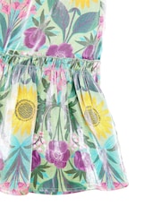 Nicole Miller Green Printed Long Lengh Skirt - Image 6 of 7
