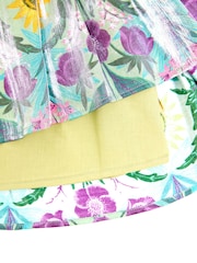 Nicole Miller Green Printed Long Lengh Skirt - Image 7 of 7