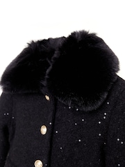 Nicole Miller Wool Black Coat - Image 3 of 6