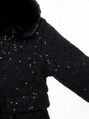 Nicole Miller Wool Black Coat - Image 5 of 6