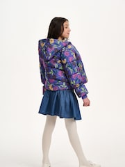 Nicole Miller Purple Printed Puffer Jacket - Image 2 of 8