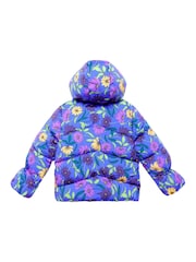 Nicole Miller Purple Printed Puffer Jacket - Image 4 of 8