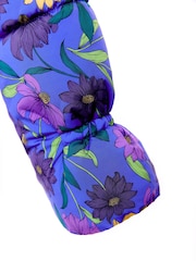 Nicole Miller Purple Printed Puffer Jacket - Image 6 of 8