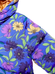 Nicole Miller Purple Printed Puffer Jacket - Image 7 of 8
