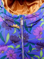 Nicole Miller Purple Printed Puffer Jacket - Image 8 of 8
