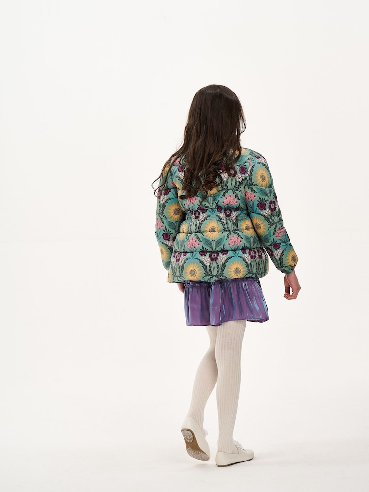 Nicole Miller Girls Green Printer Puffer Jacket - Image 2 of 7