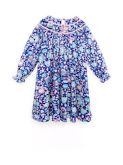 Nicole Miller Blue Floral Print Cotton Dress - Image 4 of 8
