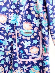 Nicole Miller Blue Floral Print Cotton Dress - Image 8 of 8