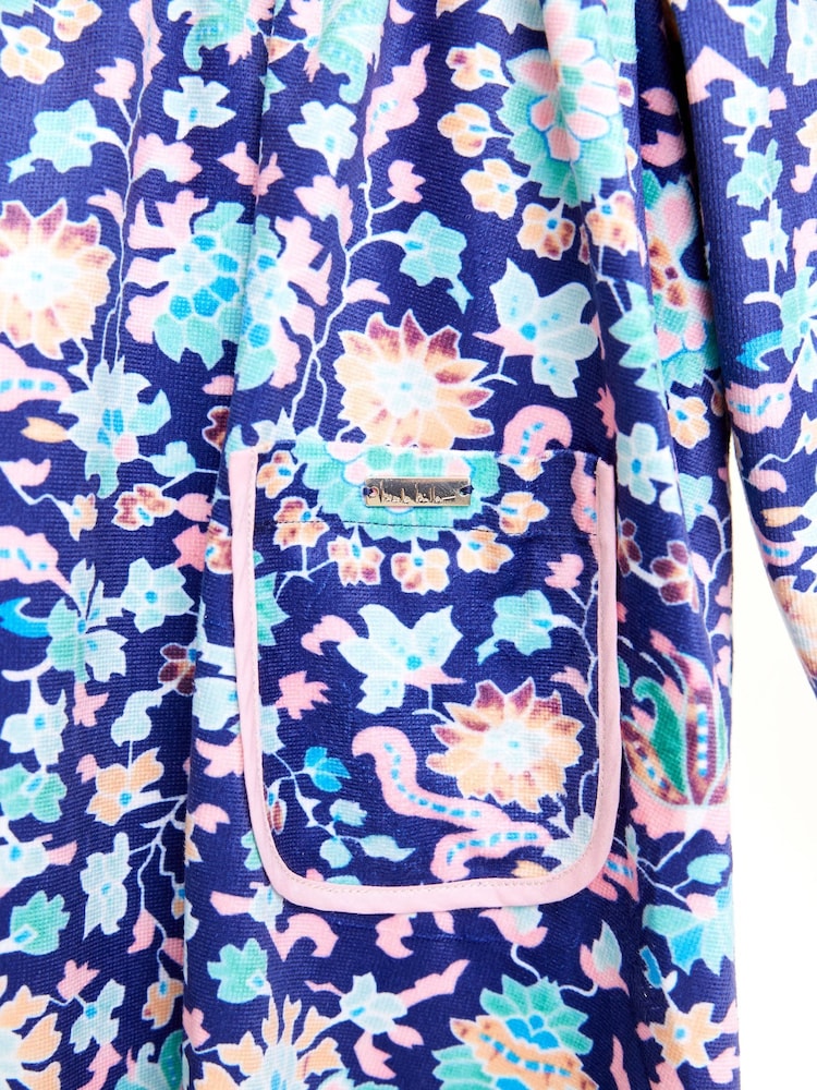 Nicole Miller Blue Floral Print Cotton Dress - Image 8 of 8