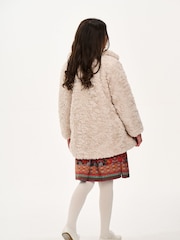 Nicole Miller Natural Longline Faux Fur Coat - Image 2 of 8